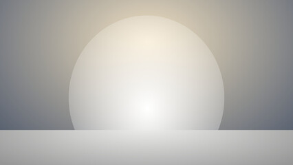 Glowing white sphere on a gray background with a light source