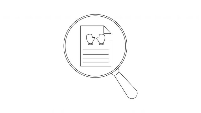 Magnifying Glass Document Search Icon Animation Concept.