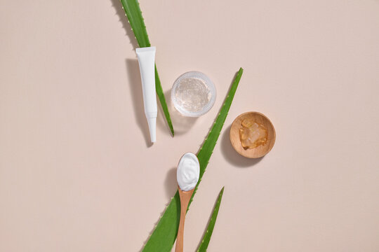 Aesthetic arrangement of aloe vera products