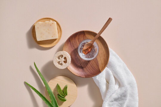 Spa day essentials, featuring natural elements for a wellness