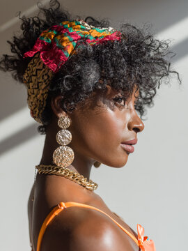 Portrait of beautiful black woman 