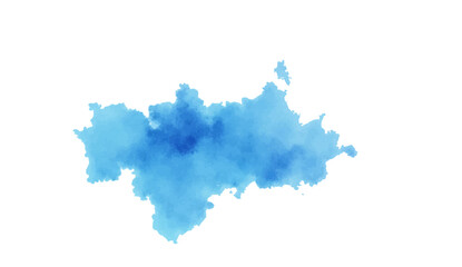 Blue watercolor paint splashes form a 3d paper silhouette illustration of a world map continent with a vector contour design for geography and cartography © SAHAD