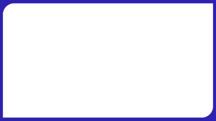 Fototapeta premium Minimalist blue frame with rounded corners on white background, professionally designed for corporate presentations, modern web banners, and sleek digital layouts.