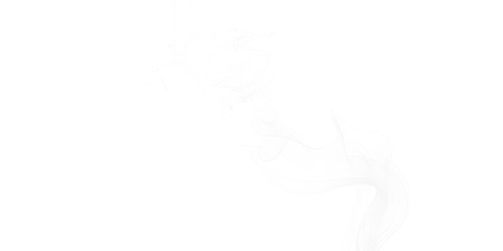 Flowing white smoke wisps on black background ethereal vapor trails elegant curves for abstract graphic designs textures
