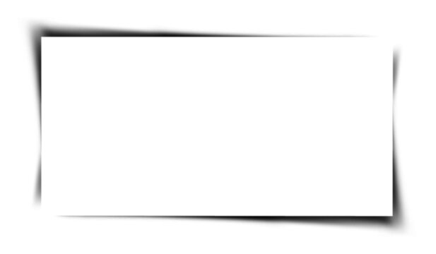 Clean white rectangular frame with creative drop shadow effect on white background, ideal for modern product showcases, minimalist advertising, and web.