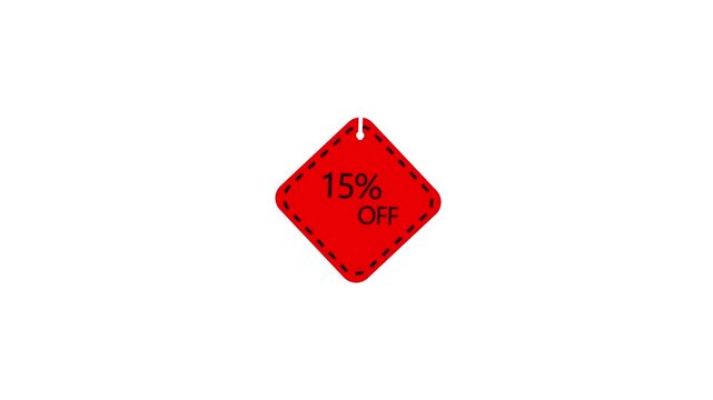 A ball with a 15 percent discount bounces on a green screen