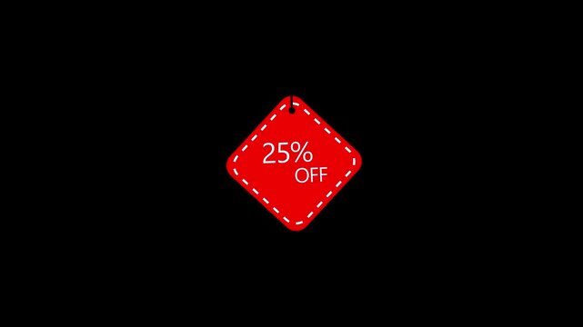 A ball with a 25 percent discount bounces on a green screen