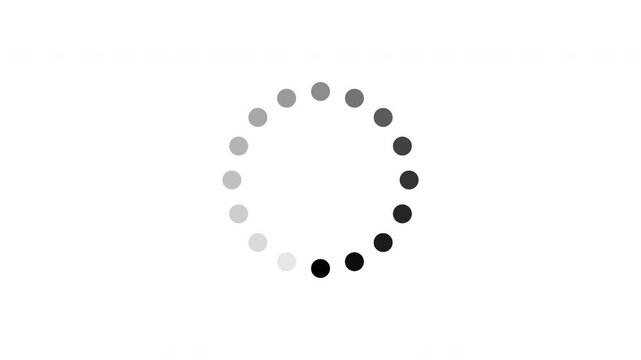 4K Loading circle icon, Loopable loading circle animation with white background, gray shade simple