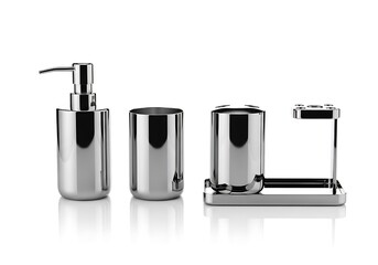 Modern luxury bathroom accessories set with chrome finish