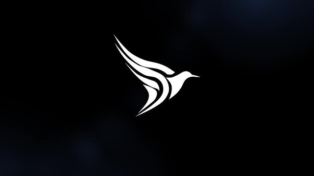 Bird logo animation with 3D rendering.