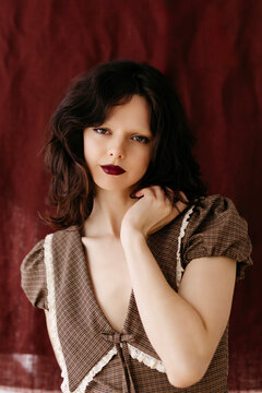 Woman with bleached eyebrows