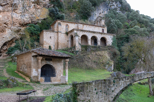 Tobera romanesque hermitage and medieval stone bridge
