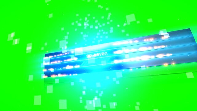 Modern 6-7 (Six-Seven) Number Graphic, Youth Culture Slang Sign on Swinging Plaque. Green screen. Chrome Key