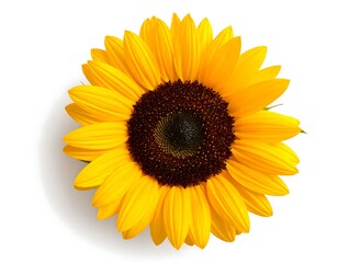 Fototapeta premium Sunflower with Yellow Petals and Dark Center.