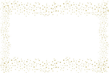 Gold stars background, sparkling  confetti falling isolated on white. Magic shining flying golden stars glitter backdrop, sparkle border Magic gold sparkle texture vector star background. © Pngs Mart