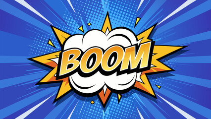 Empty comic speech bubble on blue pop art background with lightning bolts.eps © zihad