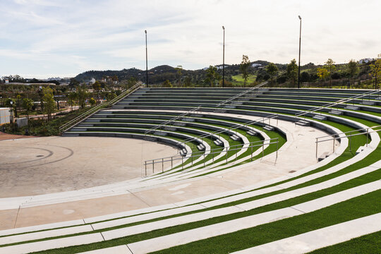Modern outdoor amphitheater in public park