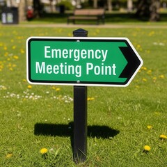 Clear Signage Directing Towards Emergency Gathering Location, Safety and Preparedness Instructions