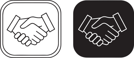 Fototapeta premium Handshake icons in black and white