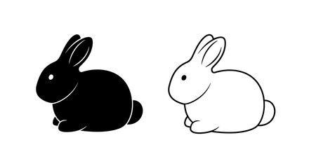Obraz premium Black and white rabbits Vector