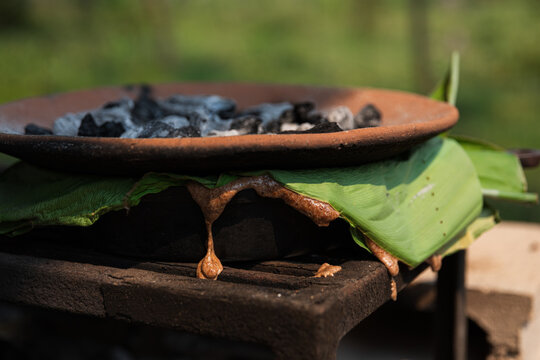 Traditional Cooking Setup with Natural Elements