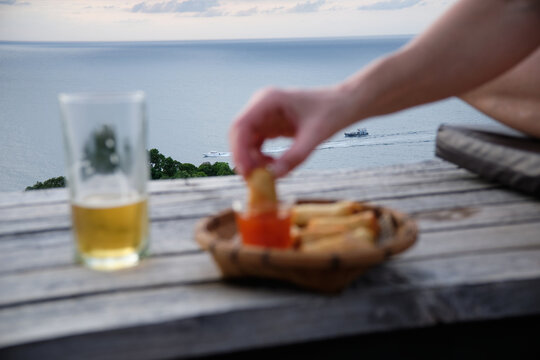 Afternoon snack with sea view
