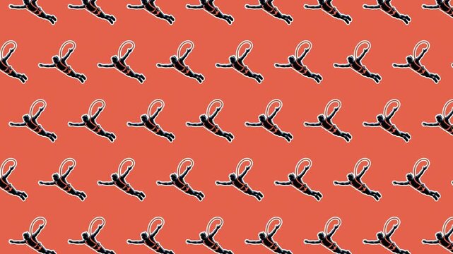 Seamless Bungee Jumping Pattern Background, Animated Loopable Extreme Adventure Sport Repeat Design, Silhouette Action Figure Loopable Vector for Fabric and Wallpaper