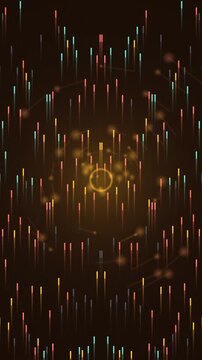 Abstract Golden Light Streaks and Bokeh Effect Background.