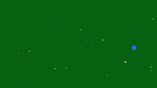 Confetti explosion 2D animation. surprise birthday party burst flat color cartoon video, confetti explosion animation on green solid background. sparkles hearts burst animated item. 4k video