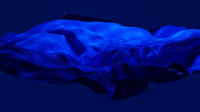 Canvas with blue technological texture and pattern in motion
