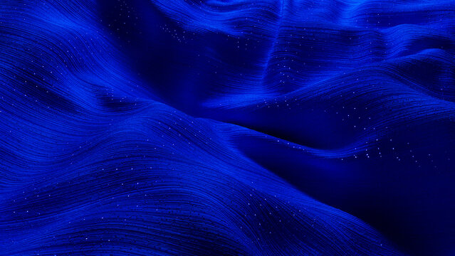 Canvas with blue technological texture and pattern in motion