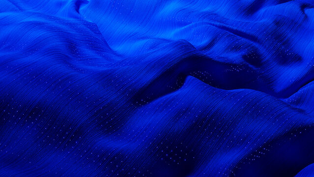 Canvas with blue technological texture and pattern in motion