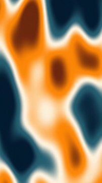 Abstract Fluid Art with Orange and Blue Colors in Motion.