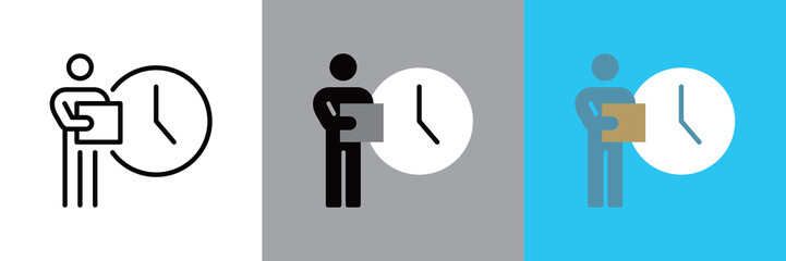 Naklejka na ściany i meble 宅配時間のシンプルなアイコン