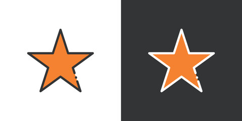 Obraz premium 星のシンプルなカラーアイコン