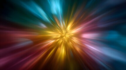 Obraz premium A vibrant and abstract explosion of colorful light streaks radiating outwards with dynamic energy and a sense of immense speed