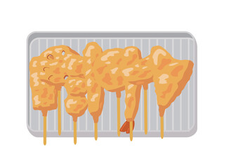 トレーに入った串カツ