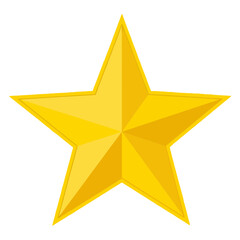 Obraz premium Shiny 3d golden star icon isolated on white background as a vector symbol for a christmas holiday decoration or single gold medal award celebration object