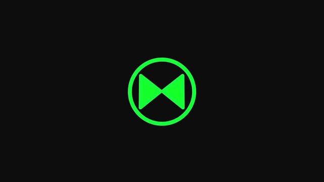 DVD disk icon green color simple shape circle animation black background.green line CD or DVD disk icon