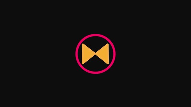 DVD disk icon simple shape circle animation black background.red line CD or DVD disk icon
