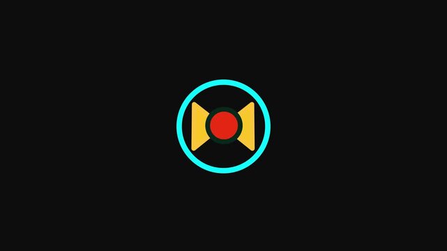 DVD disk icon simple shape circle animation black background.cine line CD or DVD disk icon