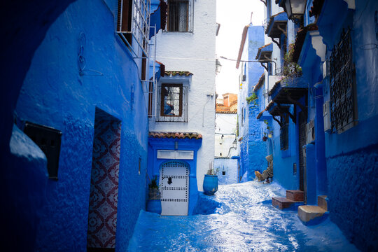 Blue Alley in Chefchaouen, Morocco