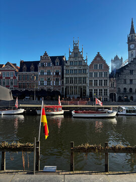 Historic Buildings Along the Water in Ghent 