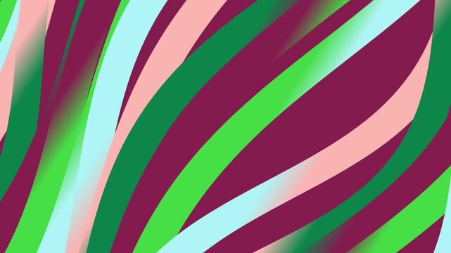 Vibrant abstract background with wavy stripes in green, pink, and maroon colors.