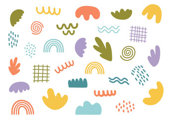 Fototapeta premium Playful organic shapes pattern in contemporary style