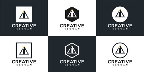 Creative Studio Logo Design Templates with Triangle Shapes.