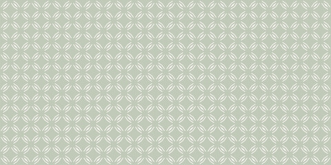 Fototapeta premium Subtle abstract vector geometric seamless pattern. Elegant background in pale green color. Simple minimal oriental ornament. Texture with diamond grid, stars, lines, leaf shapes. Repeated geo design