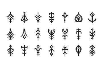 Fototapeta premium Collection of 18 unique symbolic ancient crosses and ornate crucifixes