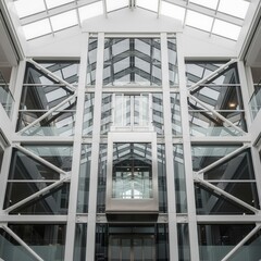 Modern Architectural Marvel Showcasing Elegant Elevator Design and Expansive Glass Structure