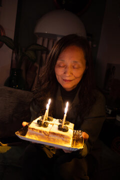 Quiet Birthday Moment With Bavarese Cake